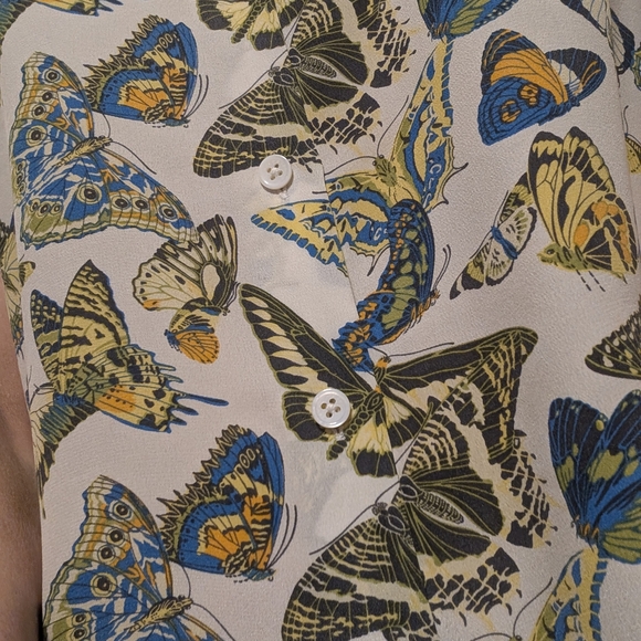 Equipment Multicolor Butterfly Print Blouse - Picture 7 of 7